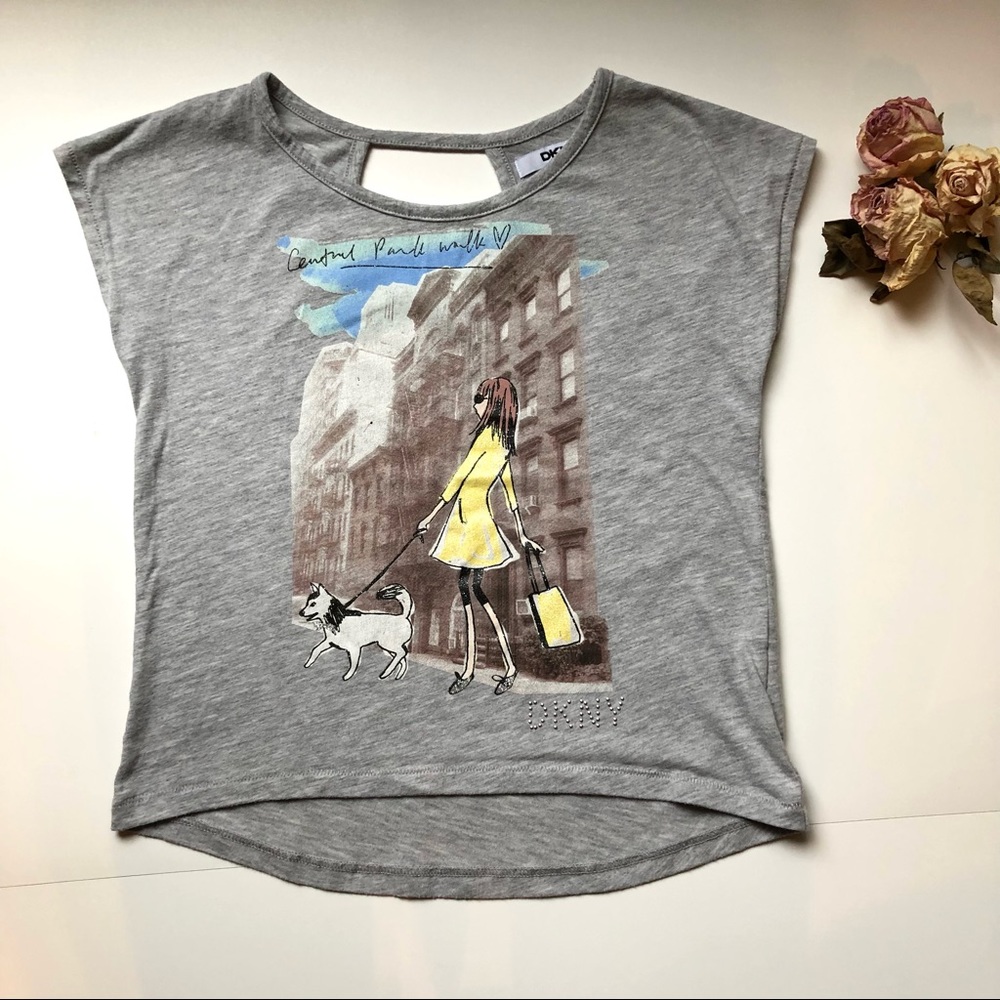 DKNY Girls S/S Graphic T shirt - M -